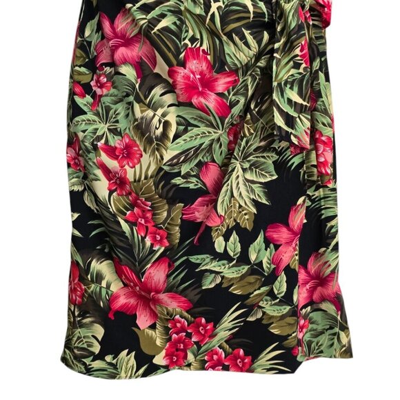 Melissa Harper Tropical Floral Waist Tie Wrap Dress Sz 8 - Picture 4 of 9